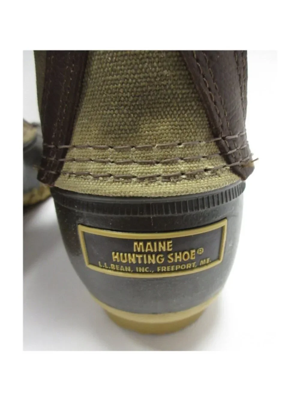LL Bean Boots 11 M Hunting Leather Duck Canvas Rugged Rubber Sole USA